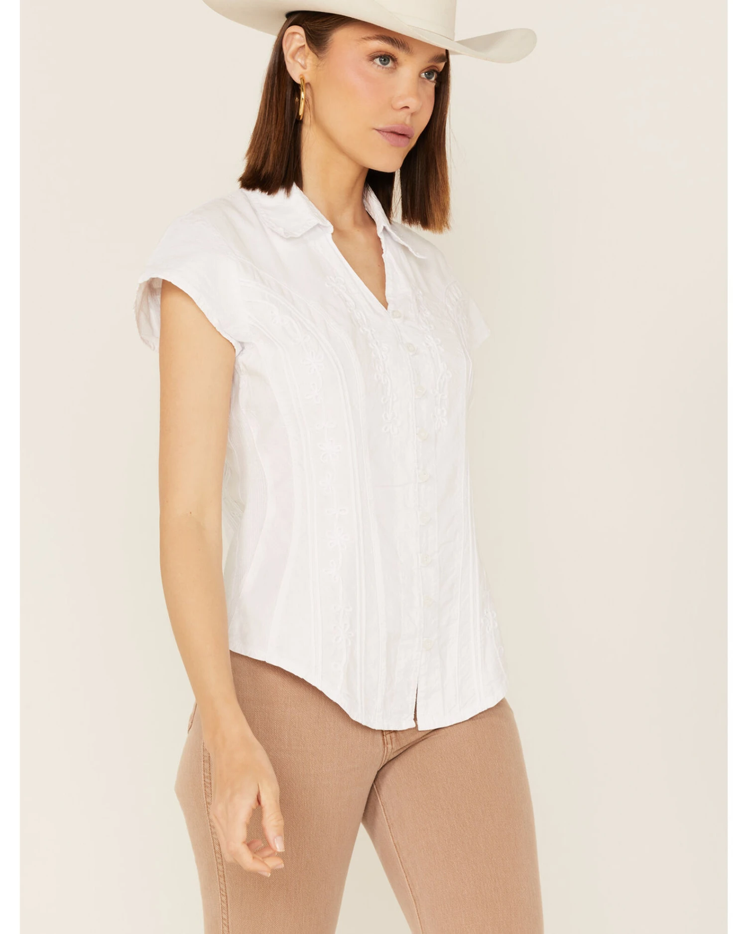 Scully Women's Cap Sleeve Cantina Shirt 1 Scully Women's Cap Sleeve Cantina Shirt